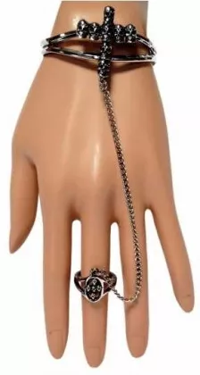Armspange Totenkopf Kreuz