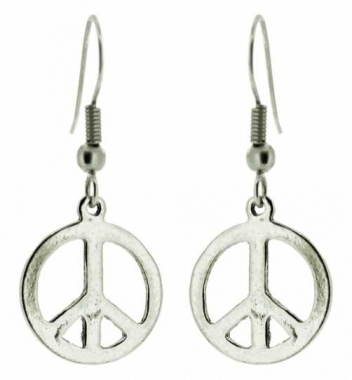 Peace Symbol Drop Earrings