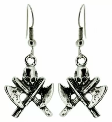 Axe Skull Drop Earrings