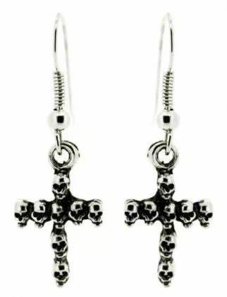 Skull Cross Drop Earrings