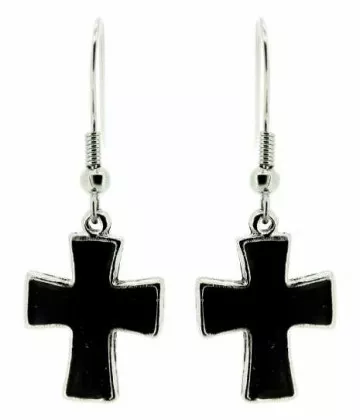 Kreuz Ohrringe Schwarz
