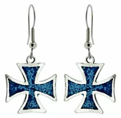 Ohrringe Blaues Eisernes Kreuz