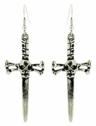 Ohrringe Messer Totenkopf