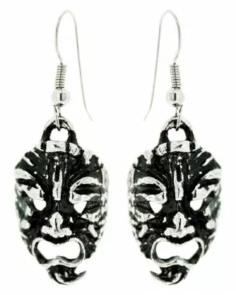 Earrings Old Indian Mask