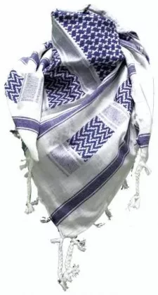 Shemagh Halstuch Weiß Blau