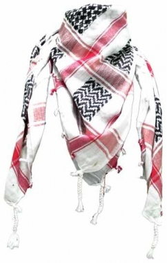 Tactical Shemagh Scarf White Red & Black