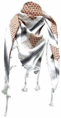 Tactical Shemagh Scarf White Brown & Black