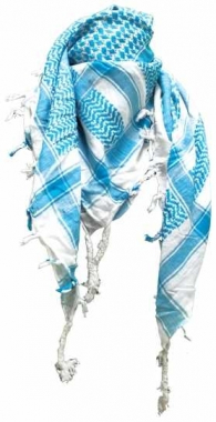 Tactical Shemagh Scarf White Turqoise
