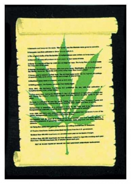 Posterfahne Cannabis on Perchment