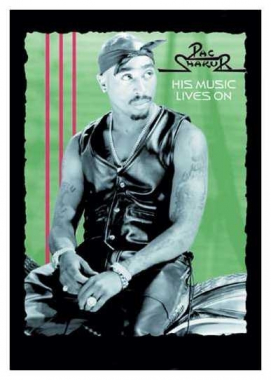 Poster Flag 2 PAC -  His music lives on