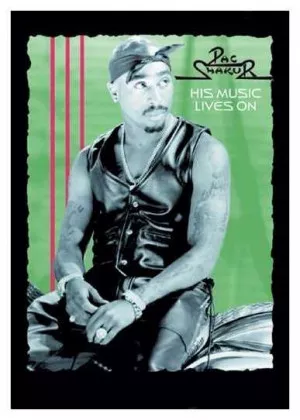 Posterfahne 2 PAC - His music lives on