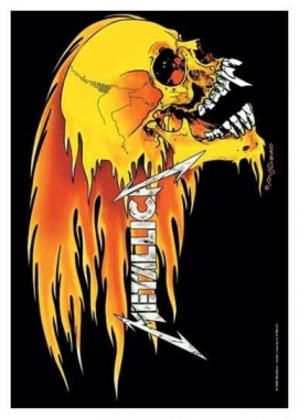 Posterfahne Metallica - Skull & Flames