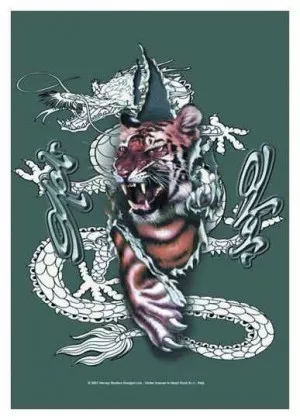 Poster Flag Dragon & Tiger