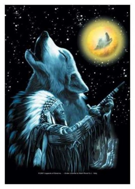 Posterfahne Legends of America - Moon Wolf