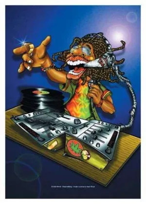 Posterfahne Rastaman Deejay