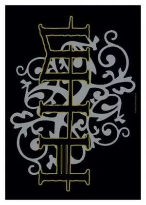 Posterfahne HIM - Gold & Silver Logo