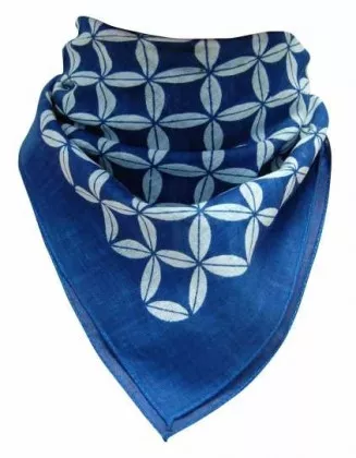 Bandana Kopftuch Blaues Webmuster