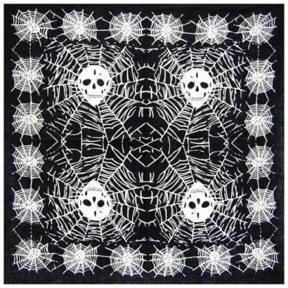 Bandana Head Scarf Skull Spiders