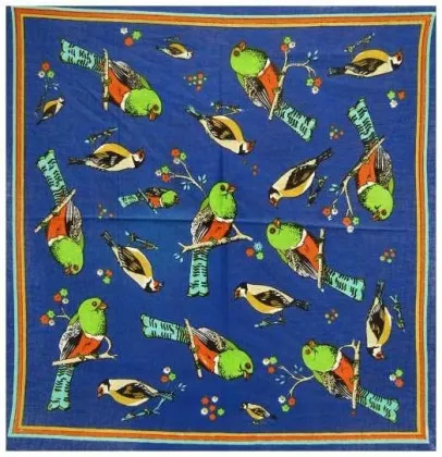 Blaues Bandana Halstuch Vögel