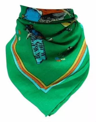 Grünes Bandana Halstuch Vögel