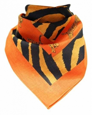 Bandana Head Wrap Scarf Orange Tiger