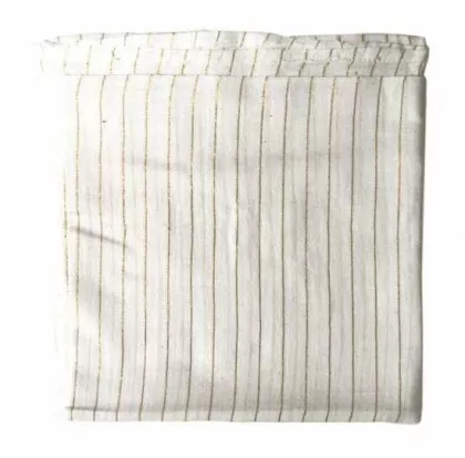 Baumwolle Polyester Tuch Weiß & Gold