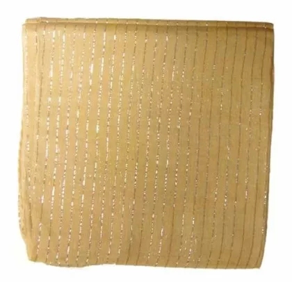 Cotton Polyester Scarf Beige & Silver