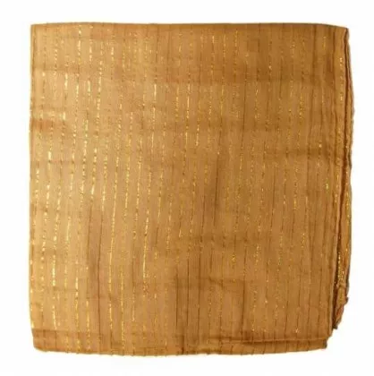 Cotton Polyester Scarf Brown & Gold