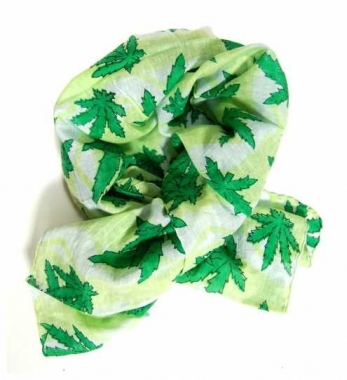 Printed Cotton Scarf Weed