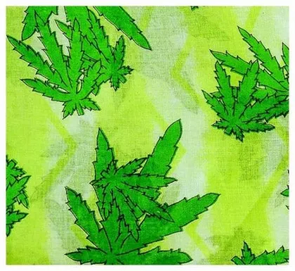 Printed Cotton Scarf Weed
