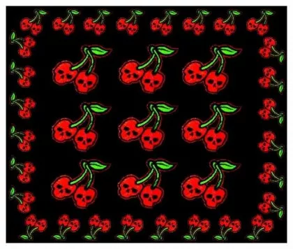 Bedrucktes Halstuch Totenkopfkirschen