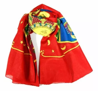 Bedrucktes Halstuch Sternzeichen Rot