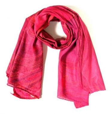 Printed Cotton Scarf Pink Marbled