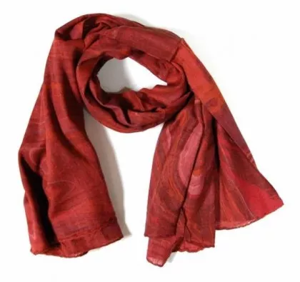 Bedrucktes Halstuch Rot Marmoriert