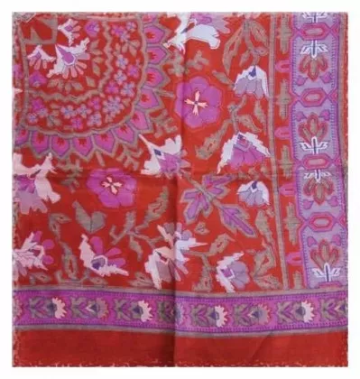 Bedrucktes Halstuch Blumenmuster Rot und Lila