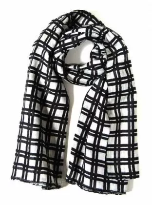 Bedrucktes Halstuch Karomuster Schwarz & Weiss