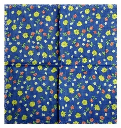 Bedrucktes Halstuch Blau mit Blümchen