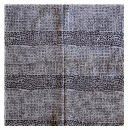 Printed Cotton Scarf Grey Vintage