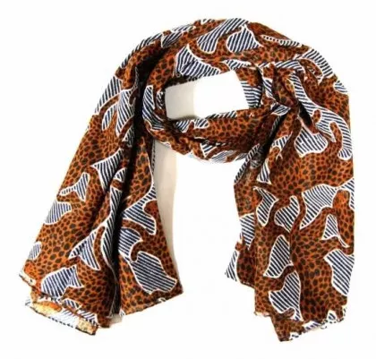 Bedrucktes Halstuch Brauner Leopard