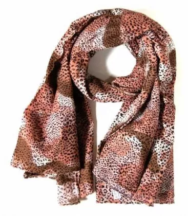 Bedrucktes Halstuch Leopardenmuster Braun