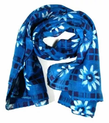 Bedrucktes Halstuch Blumenmuster Blau