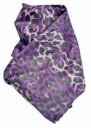 Bedrucktes Halstuch Leopardenmuster Lila | 090