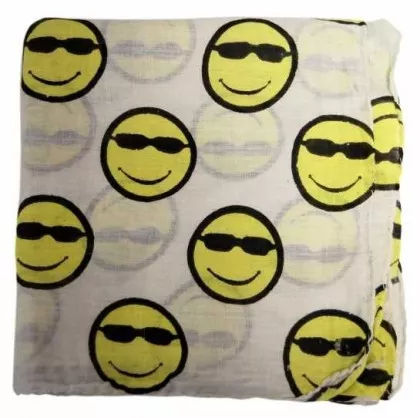 Bedrucktes Halstuch Happy Face Weiss