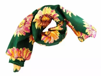 Bedrucktes Halstuch Blumenmuster Grün