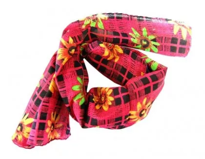 Bedrucktes Halstuch Blumenmuster in Rosa