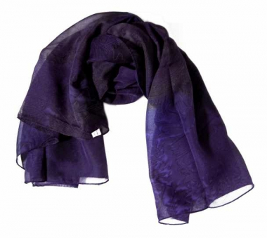 Printed Polyester Scarf Purple Texture