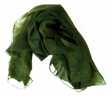 Printed Polyester Scarf Green Texture