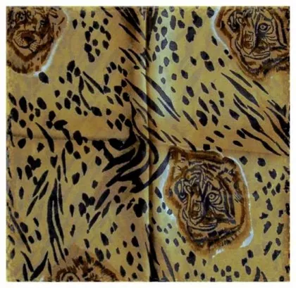 Printed Polyester Scarf Tiger Pattern