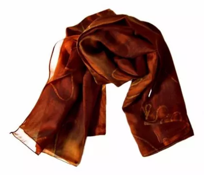 Bedrucktes Polyestertuch Rostbraun Textur