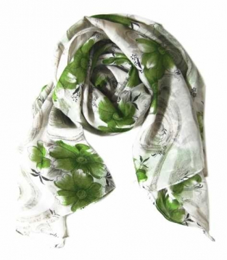 Printed Polyester Scarf Flower Pattern